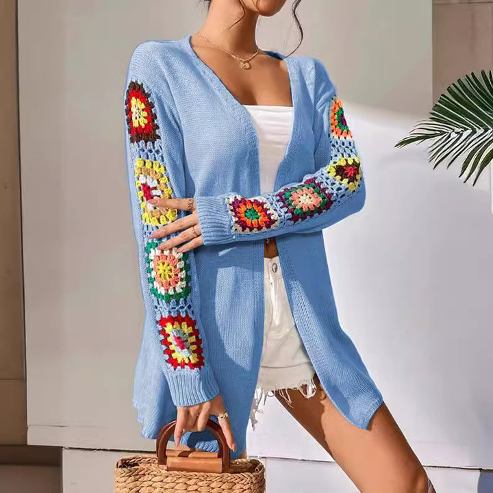 Knitted cardigan for women with unique crochet patterns Lune London