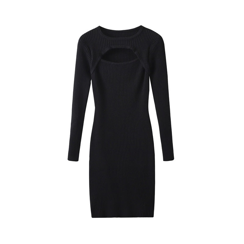 Knit dress with long sleeves for women with cut-out details Lune London