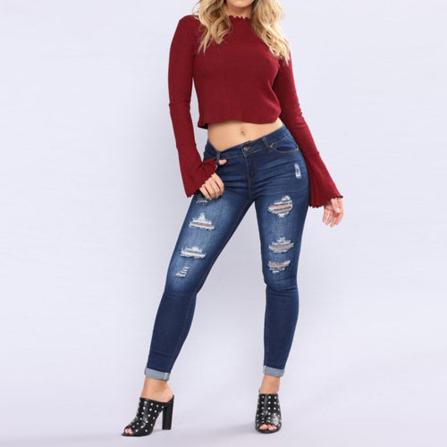 Women's Slim-Fit Jeans with trendy Destroyed details Lune London