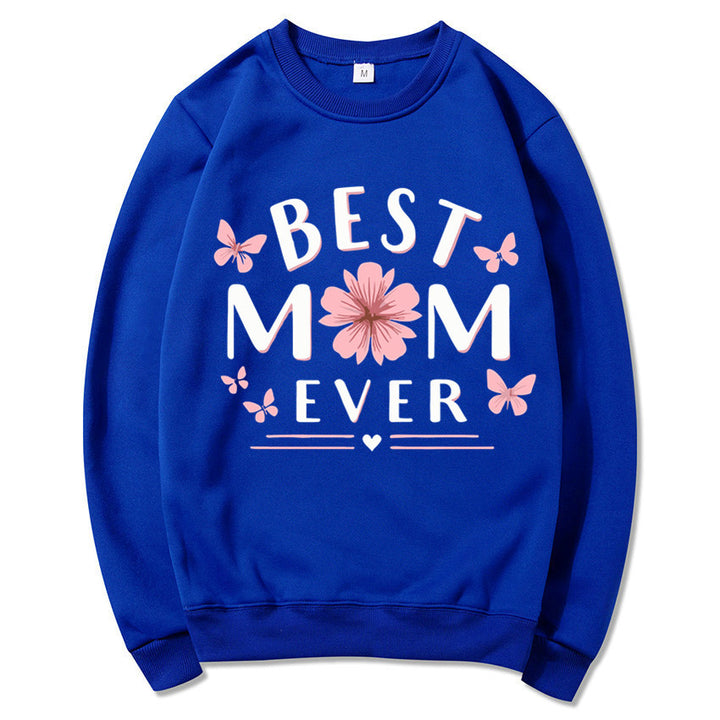 Sweatshirt pour femmes avec une phrase favorite ludique et un design floral Chic & Stil