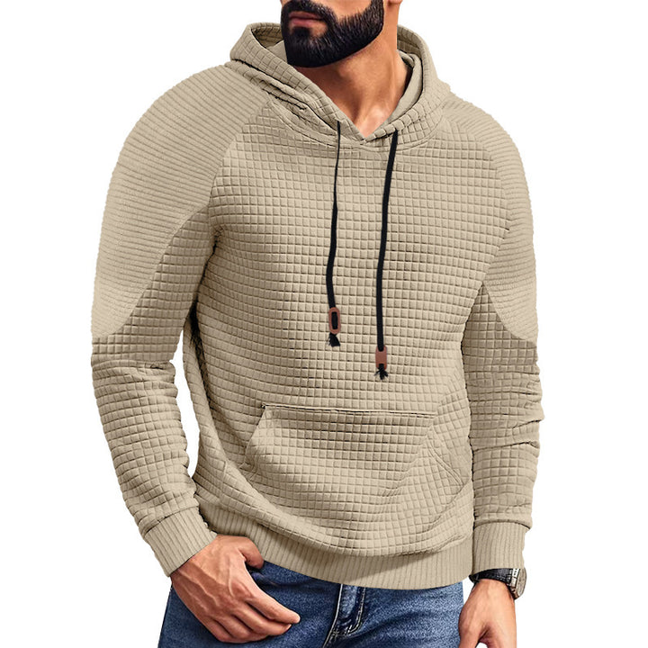 Men's trendy hooded sweatshirt with textured design and kangaroo pocket Lune London