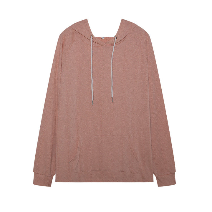 Ladies casual hoodie with textured design and kangaroo pocket Lune London