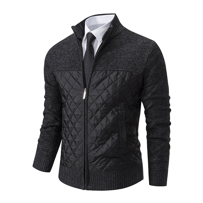 Quilted leisure jacket for men with high collar and practical pockets Lune London