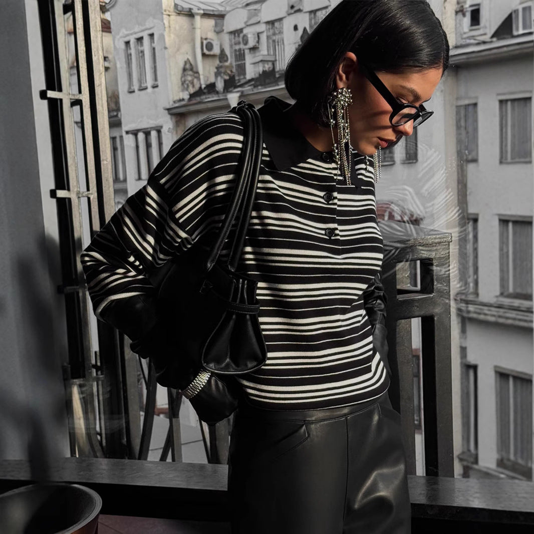 Cardigan rayé pour femme avec une coupe décontractée Chic & Stil