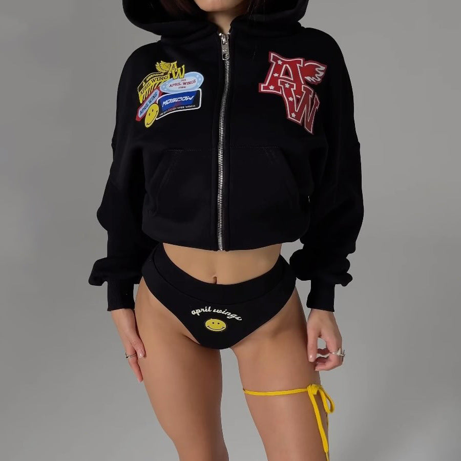 Women's leisure set with hooded jackets and casual pants Lune London