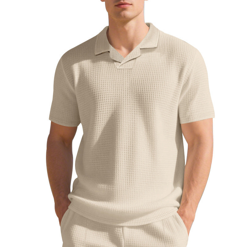 Casual polo for men in breathable material with structured design Lune London