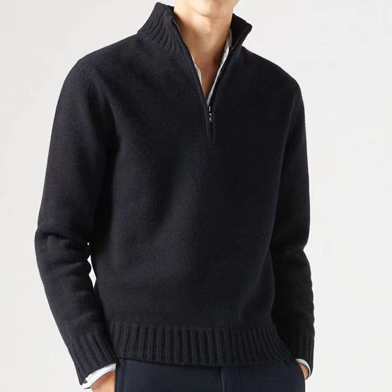 Men's sweater with high collar and modern zipper Lune London