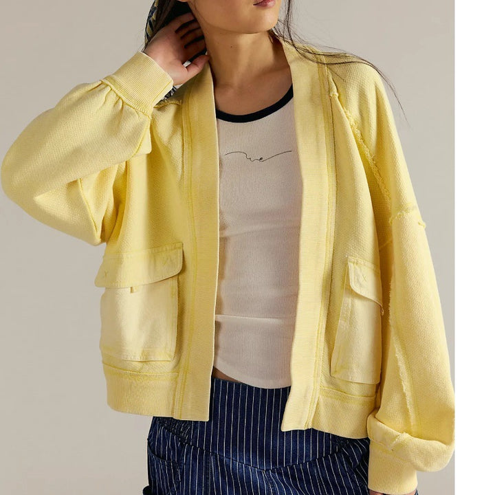 Ladies casual hooded jacket with wide sleeves and practical pockets Lune London