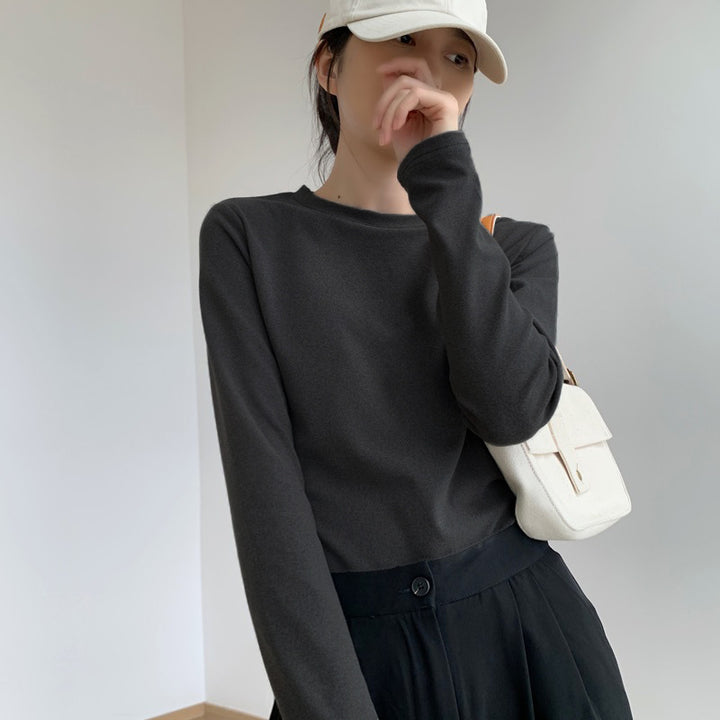 Women's long-sleeved top with fine ribbed texture Chic & Stil