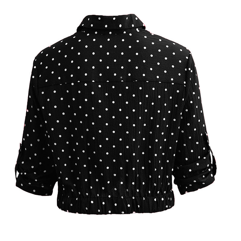 Short sleeve blouse for women with polka dot pattern Lune London