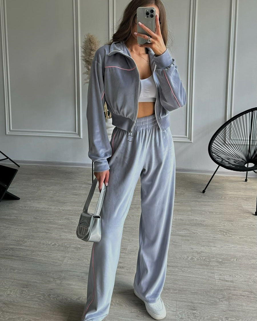 Women's Sports Training Jacket and Pants Set Chic & Stil