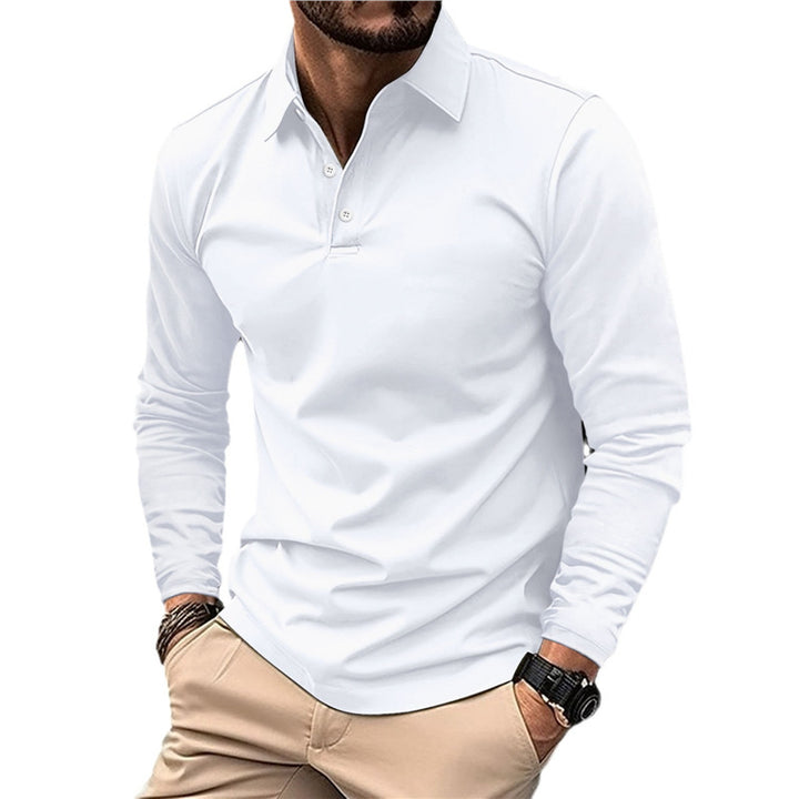 Men's Long Sleeve Polo with Modern Collar and High Quality Cotton Lune London