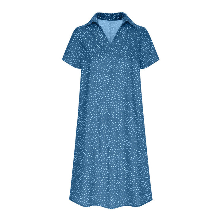Shirt dress for ladies with polo collar and lightweight breathable fabric Lune London