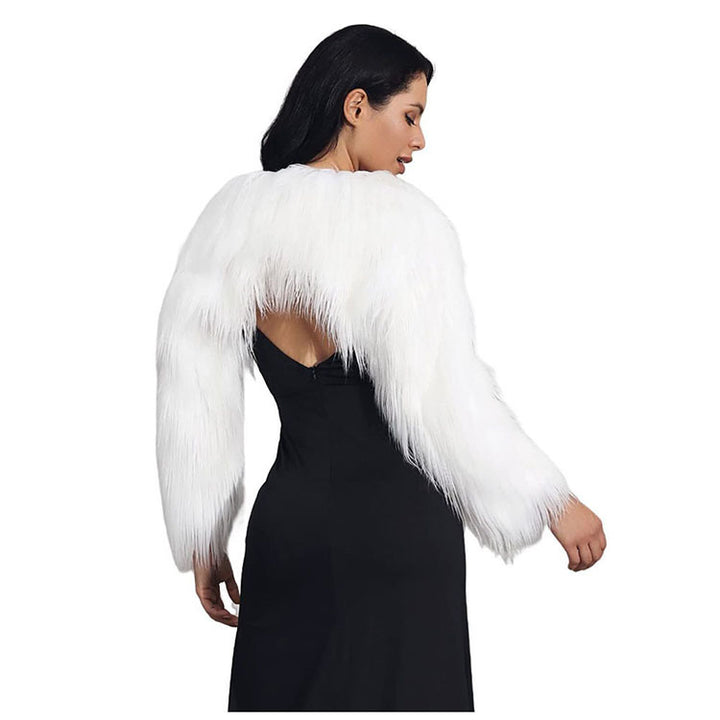 Ladies extravagant faux fur bolero with elegant cut Lune London