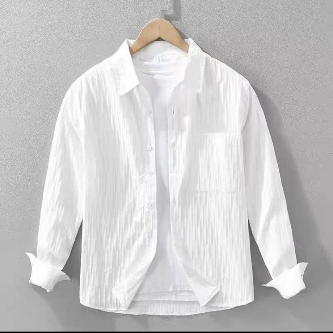 Men's long sleeve shirt with textured surface Lune London