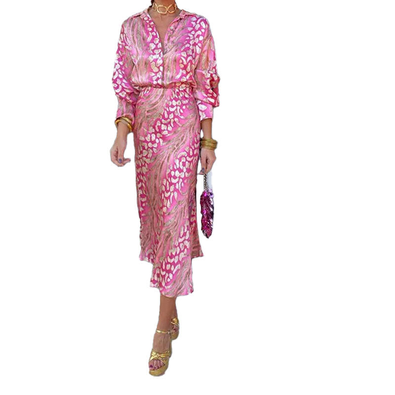 Robe maxi élégante pour femme avec motif scintillant et fronces Chic & Stil