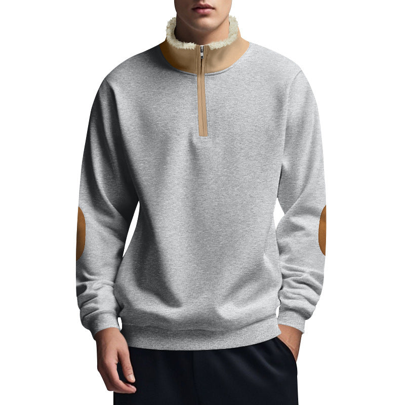 Fleece pullover for men with high collar and zipper Lune London