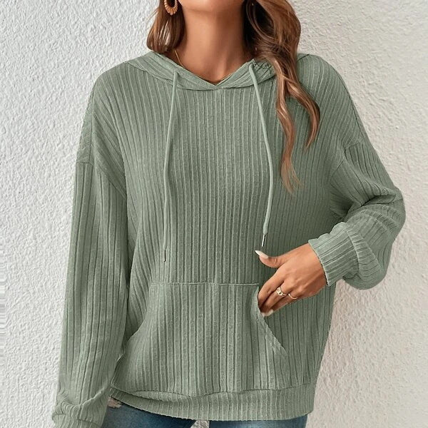 Casual women's hoodie with textured design and practical pockets Lune London
