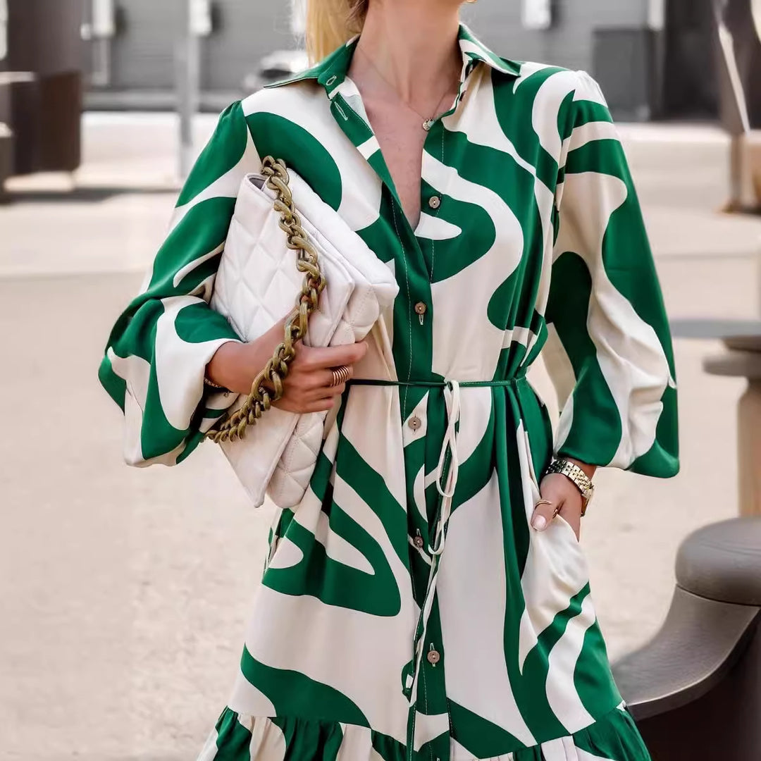 Ladies Elegant Maxi Dress Shirt Lune London