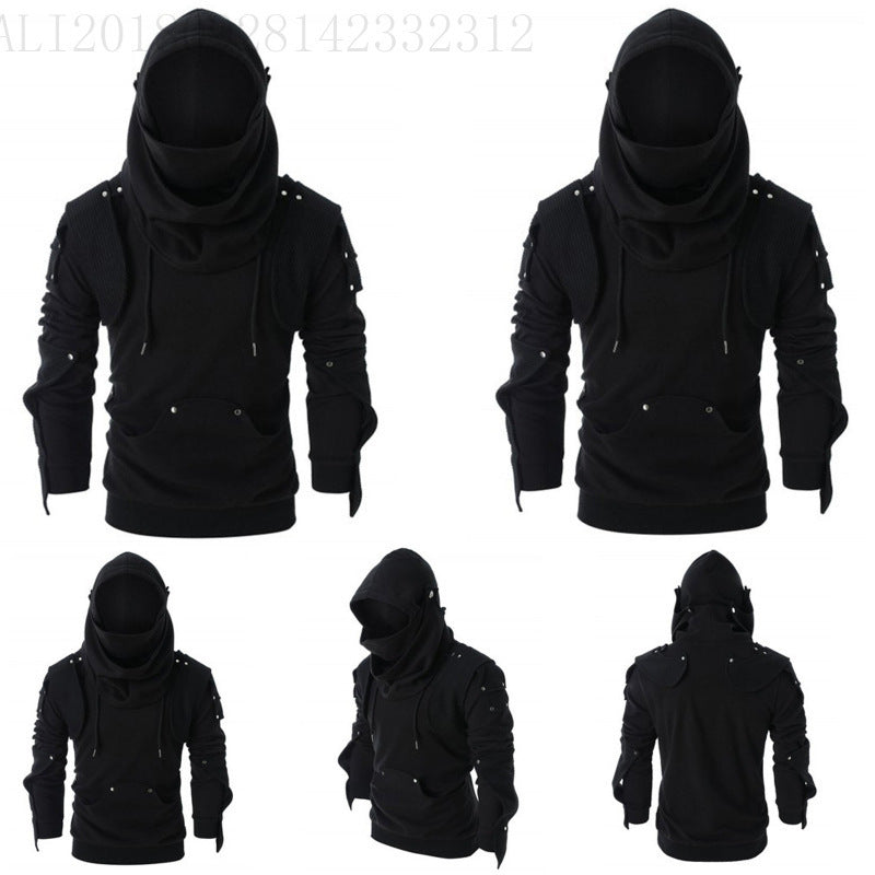 Stylish men's hoodie with innovative collar and practical pockets Lune London