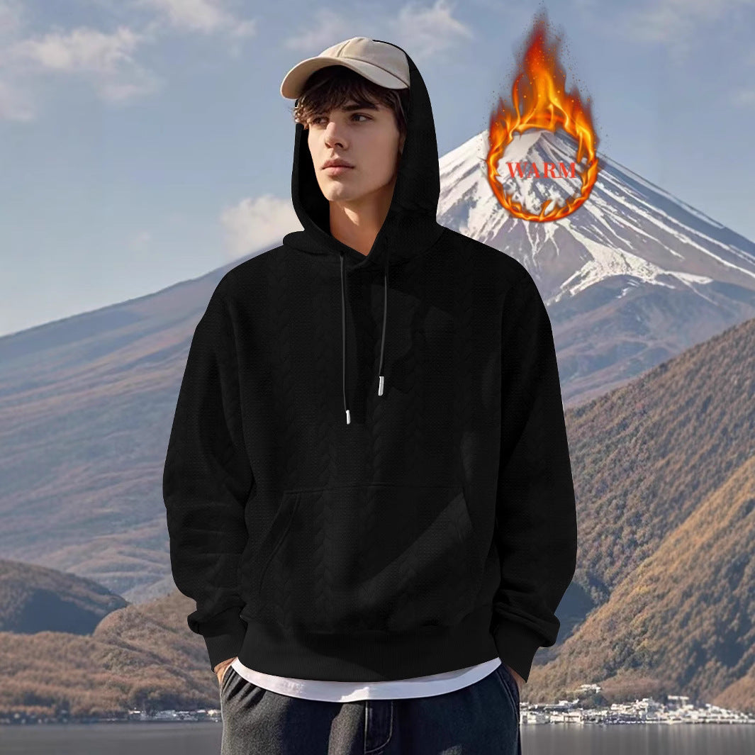 Men's fleece hoodie with structured interior finish and breathable properties Lune London