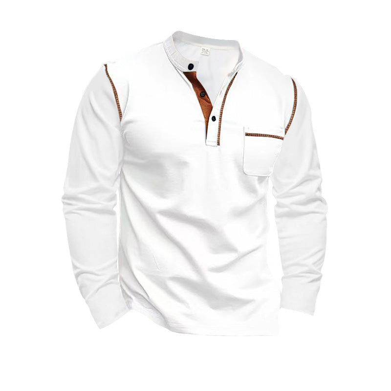 Stylish long sleeve shirt for men with high collar and chest pocket Lune London