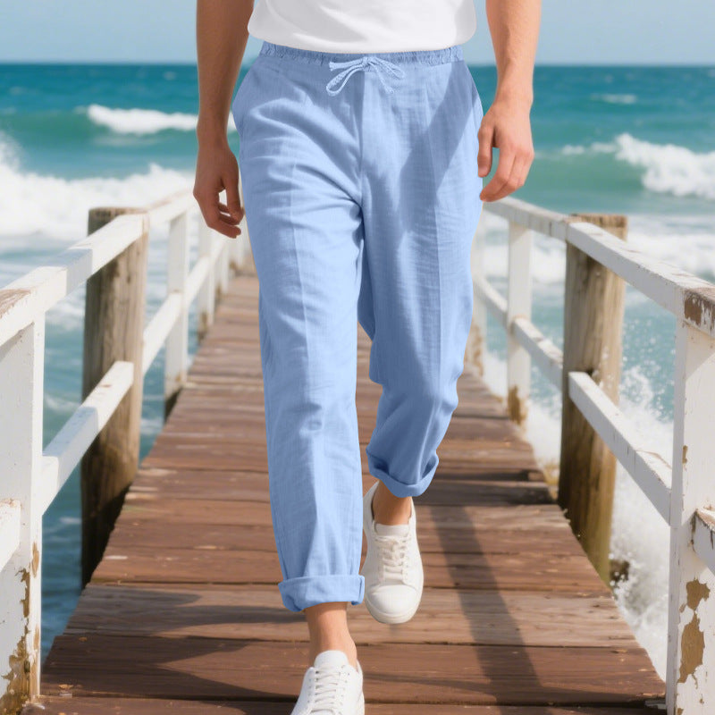 Men's casual beach pants with adjustable waistband and breathable material Lune London