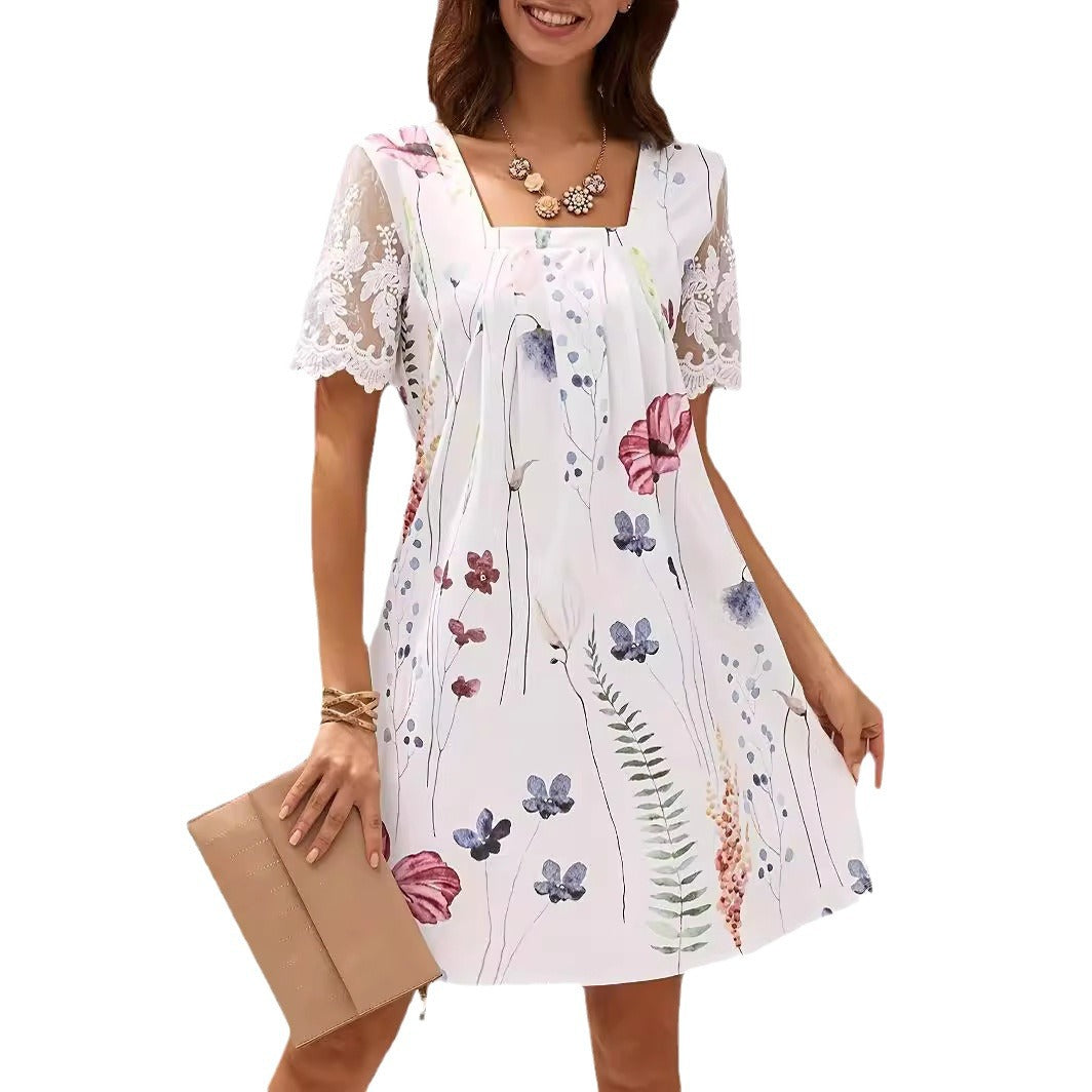 Lune London Floral Pattern Shift Dress for Women