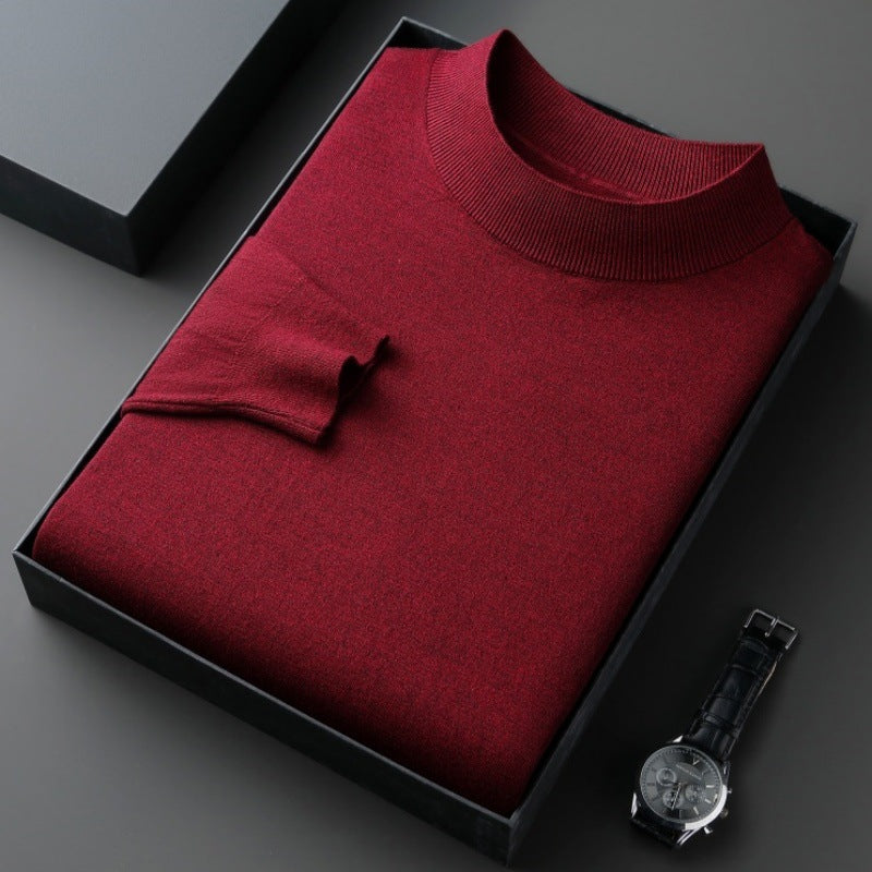 Elegant men's sweater with round neck in fine cotton blend Lune London