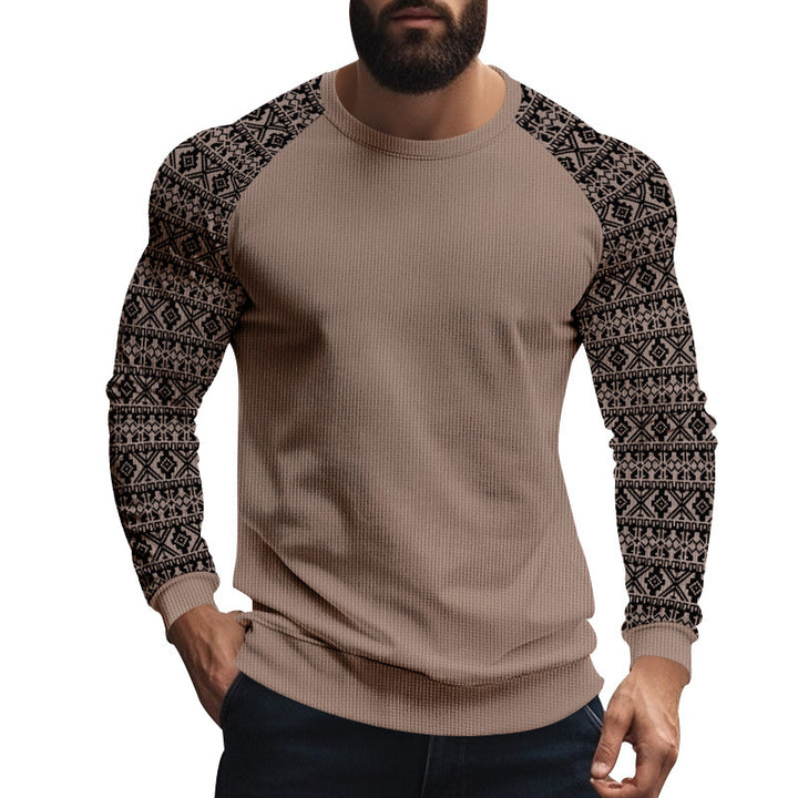Long sleeve sweater for men with geometric pattern Lune London