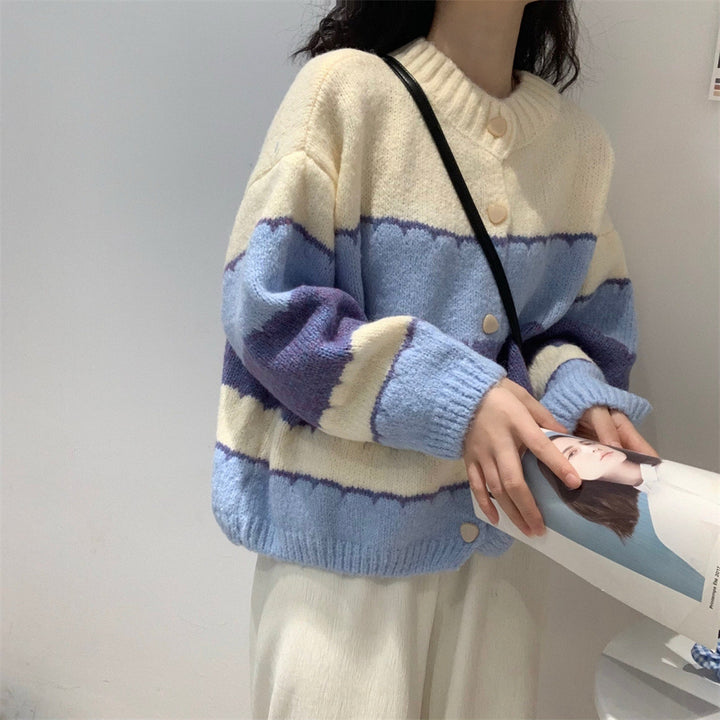 Cardigan Tricoté à la Mode pour Femme avec Design à Motifs Chic & Stil