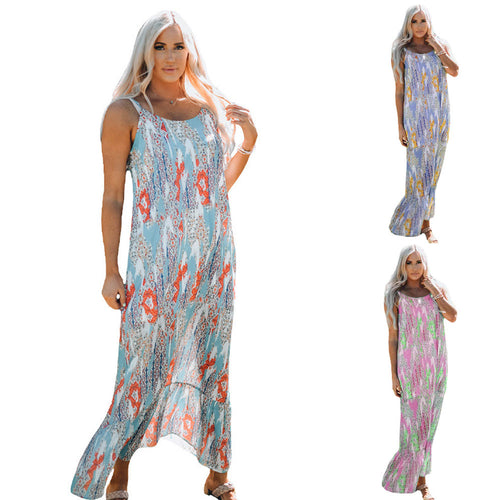 Maxi dress for women with floral design elements and a fluid cut Lune London
