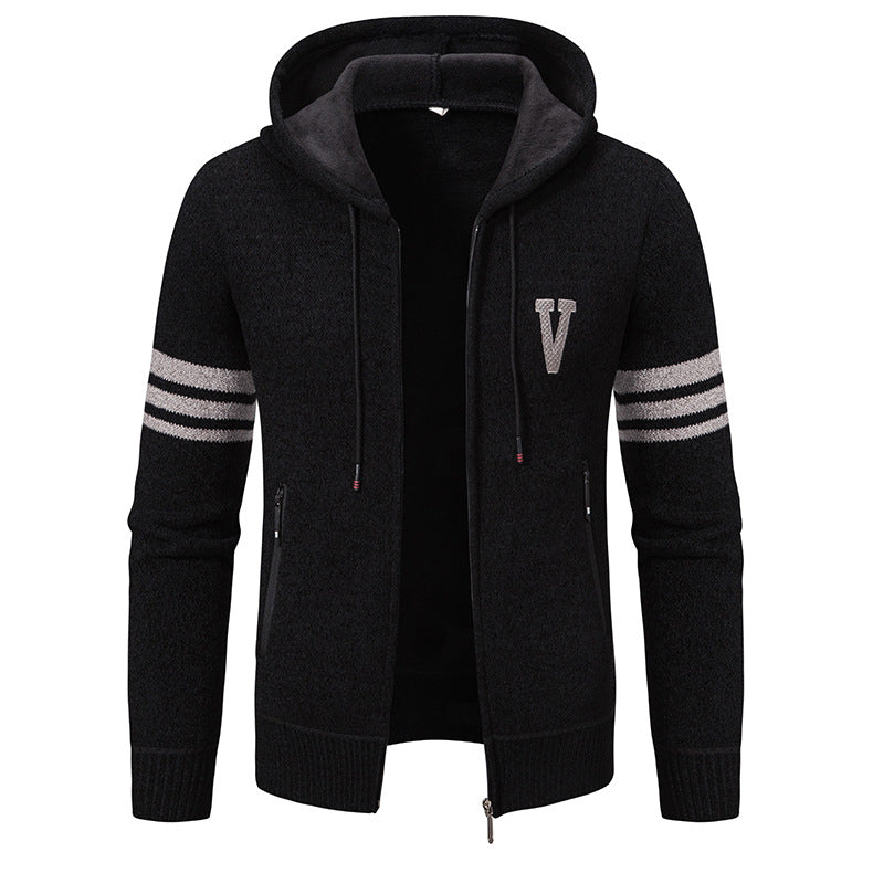 Men's leisure jacket with modern high collar and contrasting stripes Lune London