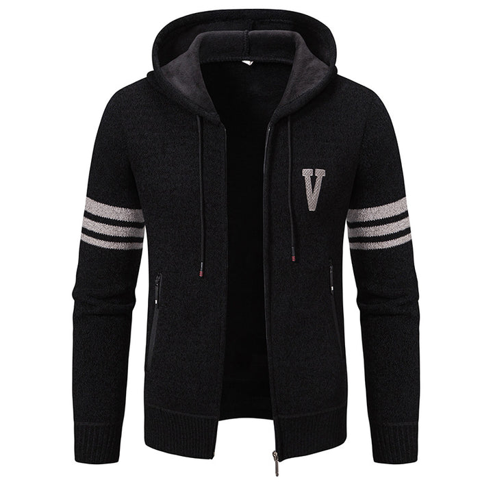 Men's leisure jacket with modern high collar and contrasting stripes Lune London
