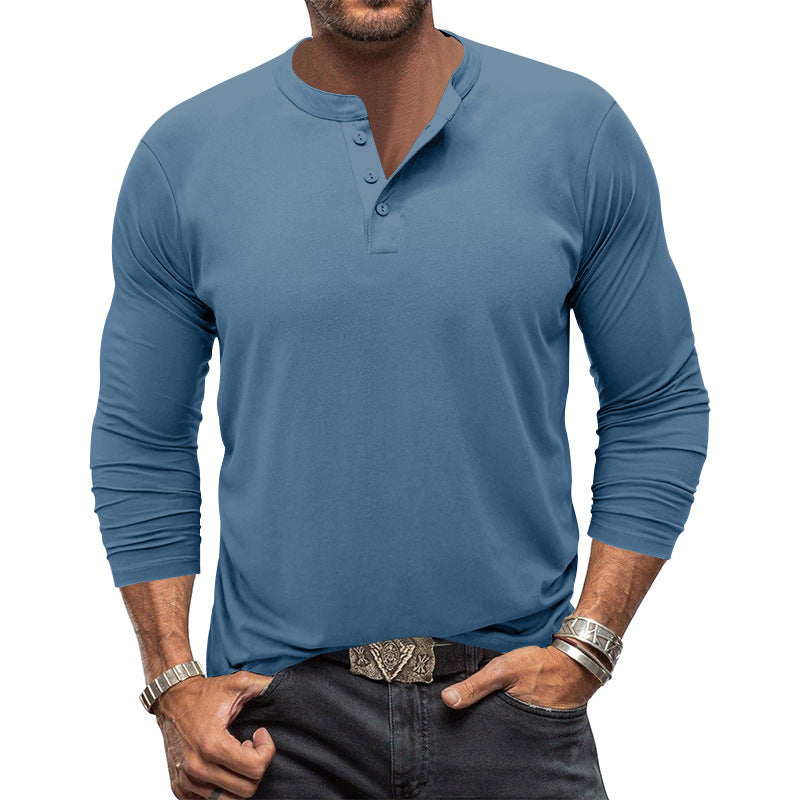Men's long sleeve Henley shirt with button placket and comfortable fit Lune London