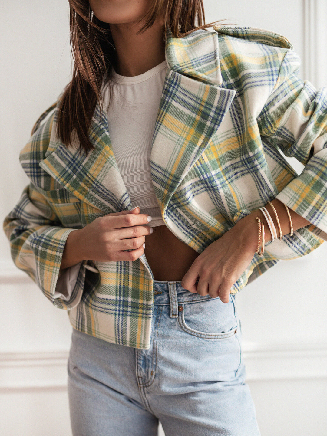 Plaid jacket for women with a modern cut Lune London