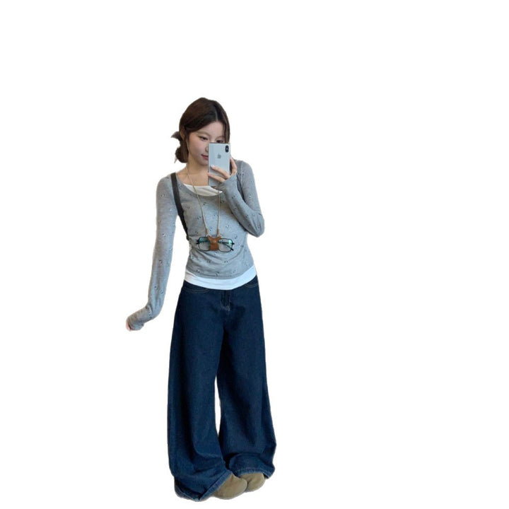 Women's Casual Long Sleeve Shirt with Fine Dots Chic & Stil