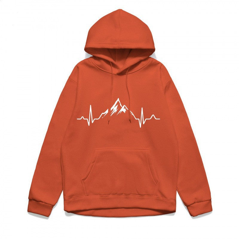 Women's hoodie with stylish mountain motif and high-quality cotton Chic & Stil