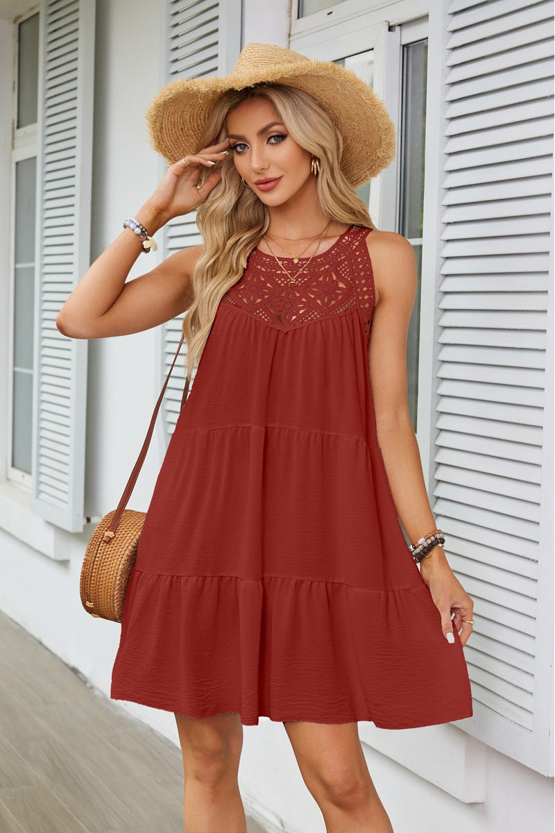 Lightweight summer dress for women with lace accents Lune London
