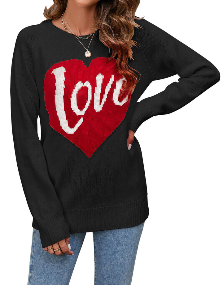 Pull en tricot pour femmes avec design en forme de cœur Chic & Stil