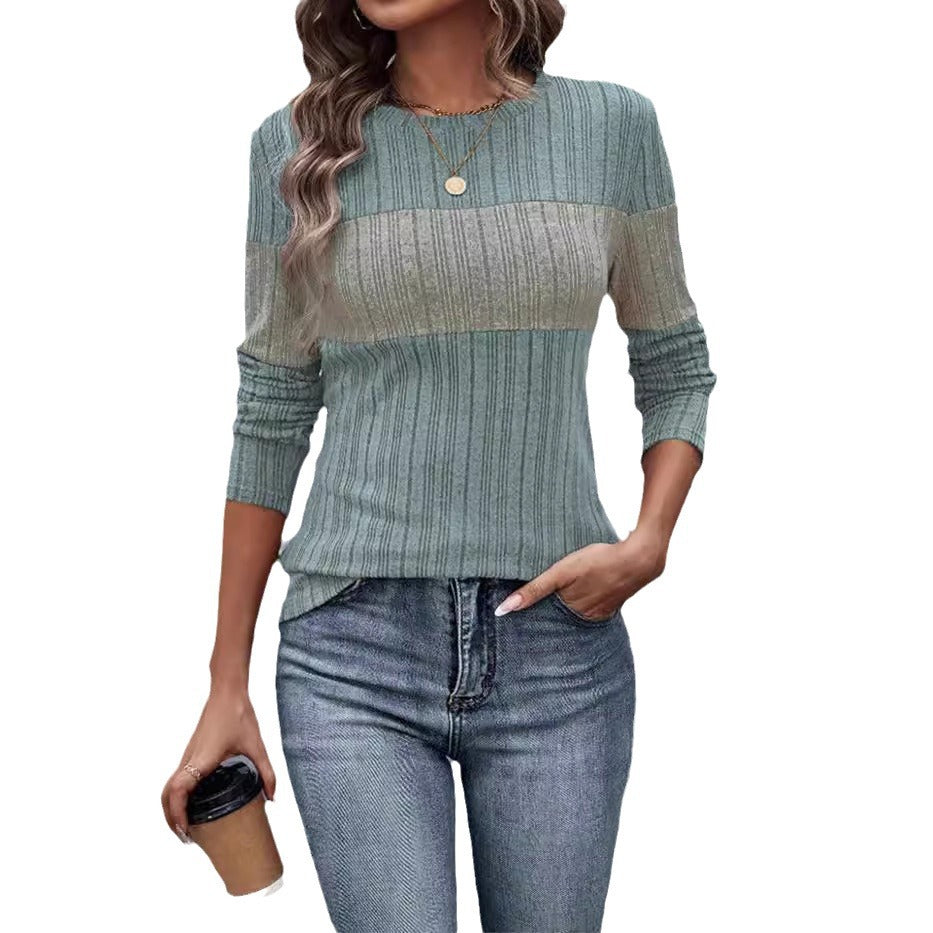Women Ribbed Knit Long Sleeve Top Lune London