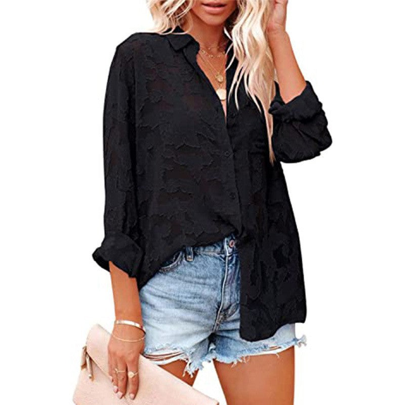 Plus size floral print blouse with airy cut Lune London