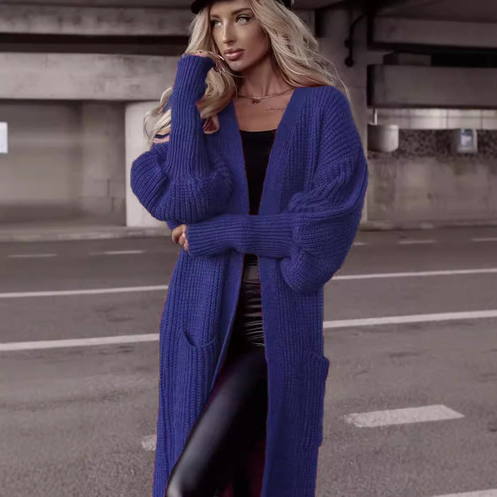 Chunky knit cardigan for women with deep pockets and relaxed oversized fit Lune London
