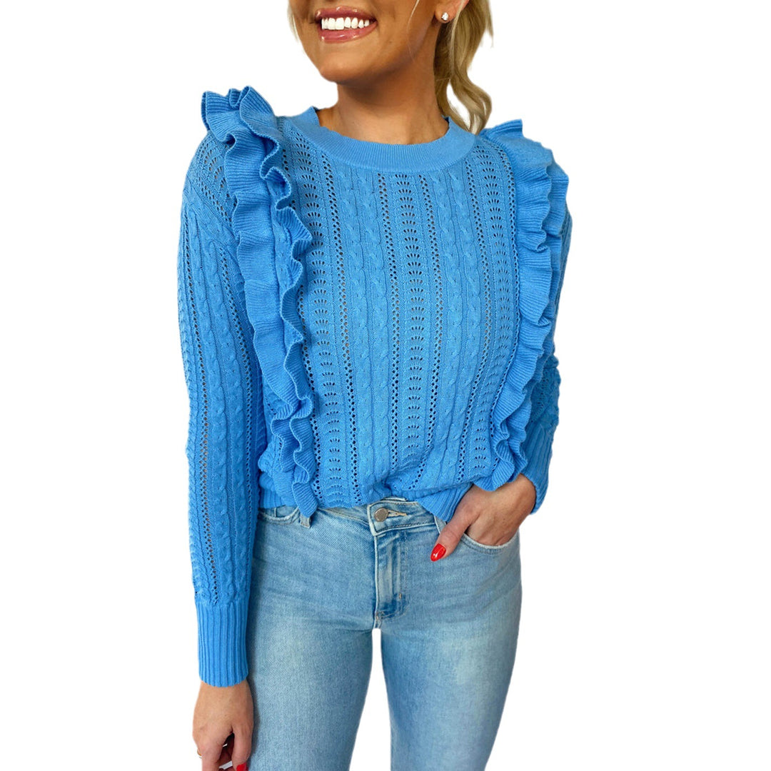Lune London modest women’s sweater with ruffles