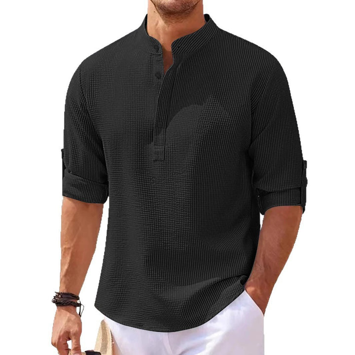 Casual shirt for men with a high collar and textured surface Lune London