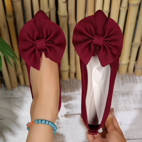 Ladies Ballerinas with Decorative Bow Detail and Comfortable Footbed Lune London