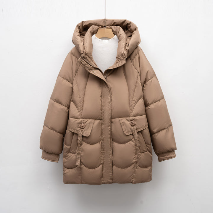 Ladies comfortable quilted jacket with hood Lune London
