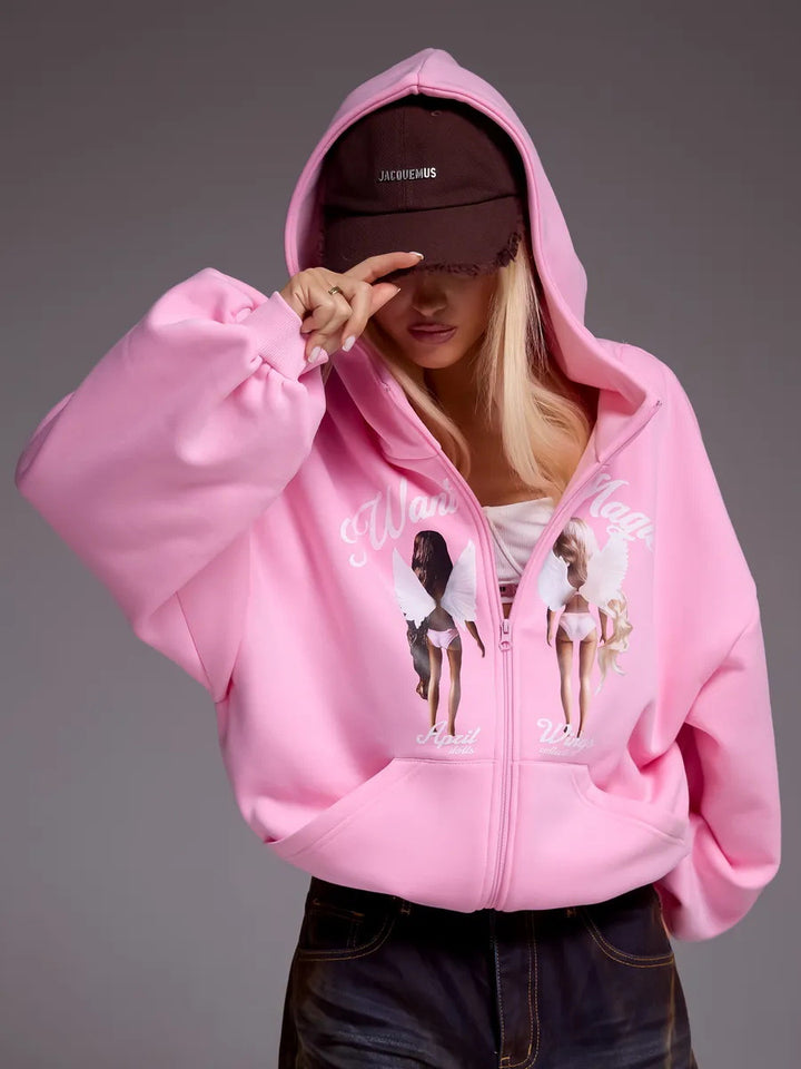 Oversized hoodie for women with creative print and relaxed fit Lune London
