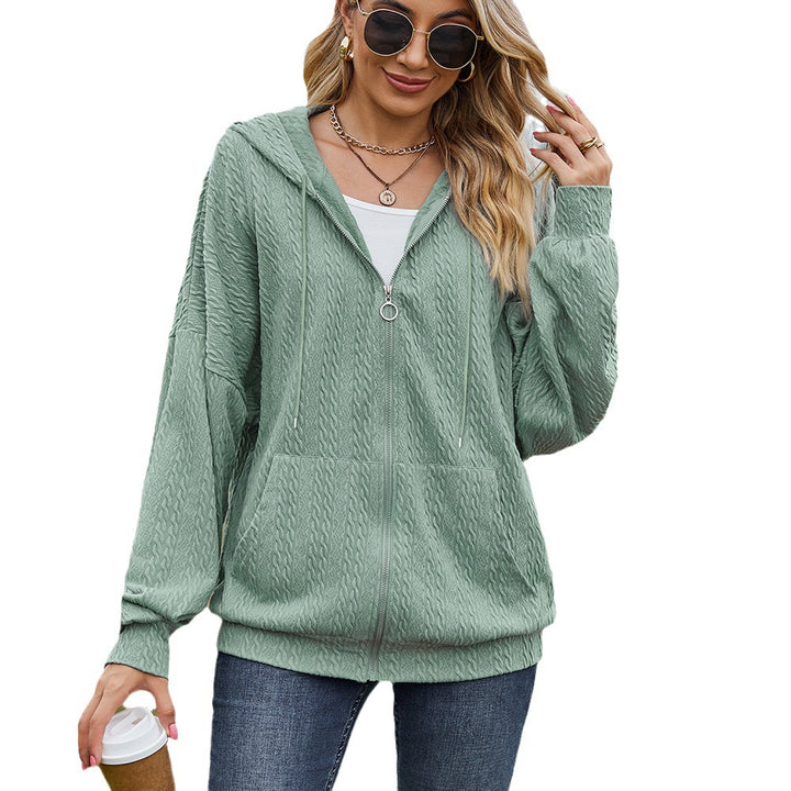 Ladies Oversized Hoodie with Textured Pattern and Practical Pockets Lune London