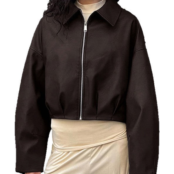 Faux leather jacket for women, relaxed fit Lune London
